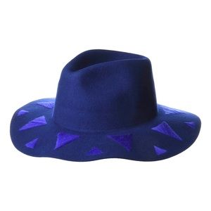 Brixton Washed Navy Corey Fedora Women's Size S